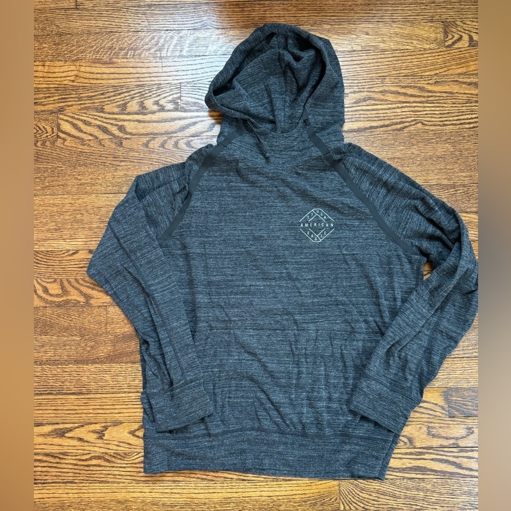 American Eagle Flex Pullover Hoodie Gray Athletic Sweatshirt Men’s Large